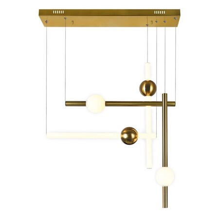 Cwi Lighting Led IslandPool Table Chandelier With Brass Finish 1208P32-4-625-RC